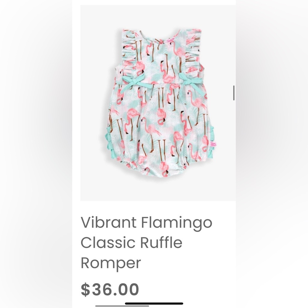 Vibrant flamingo classic romper